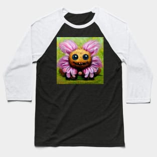 Cute flower monster oil painting Baseball T-Shirt